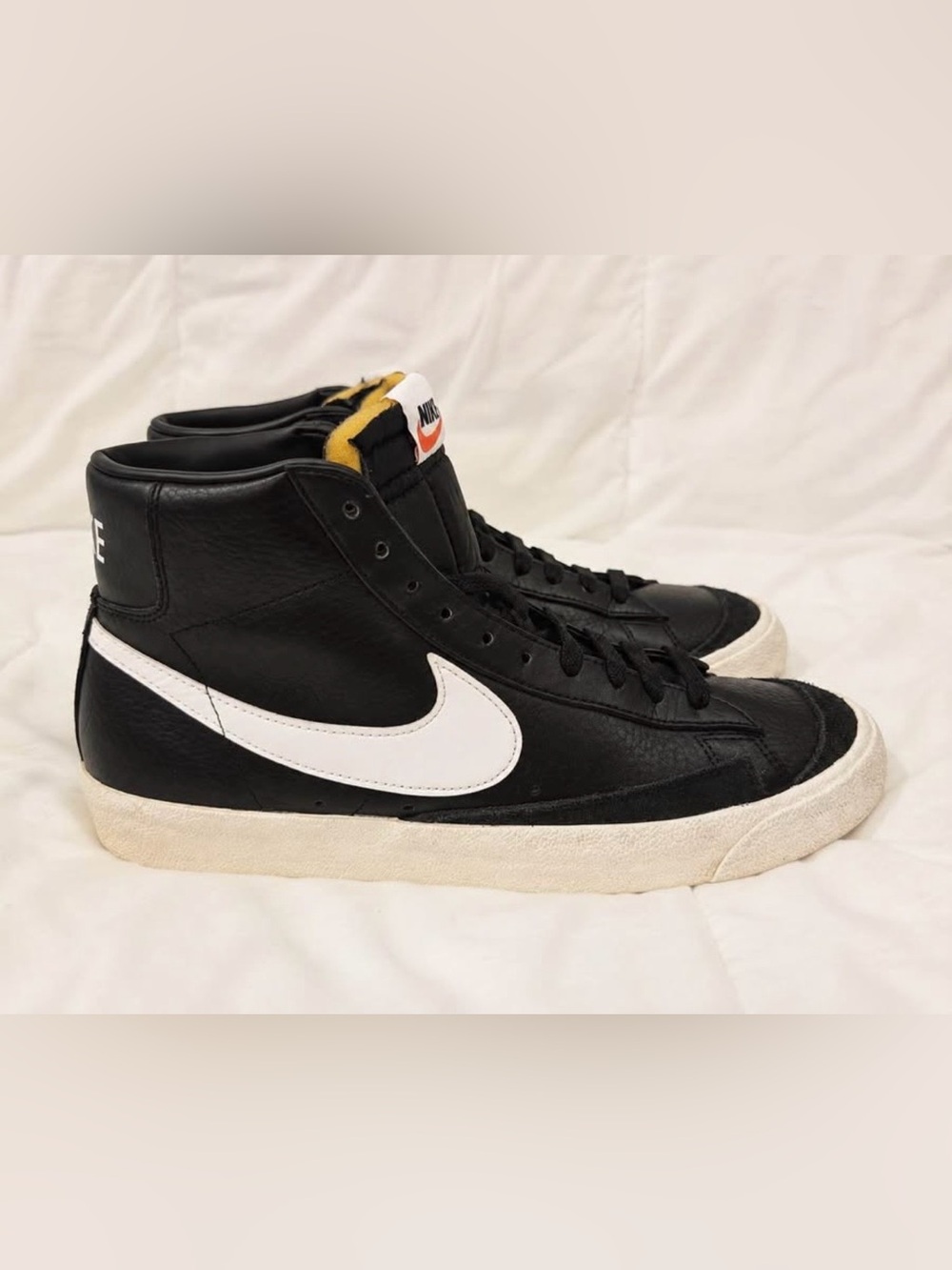 Nike Blazer Mid ’77 Vintage Black Sail Leather High Top Men’s 9.5